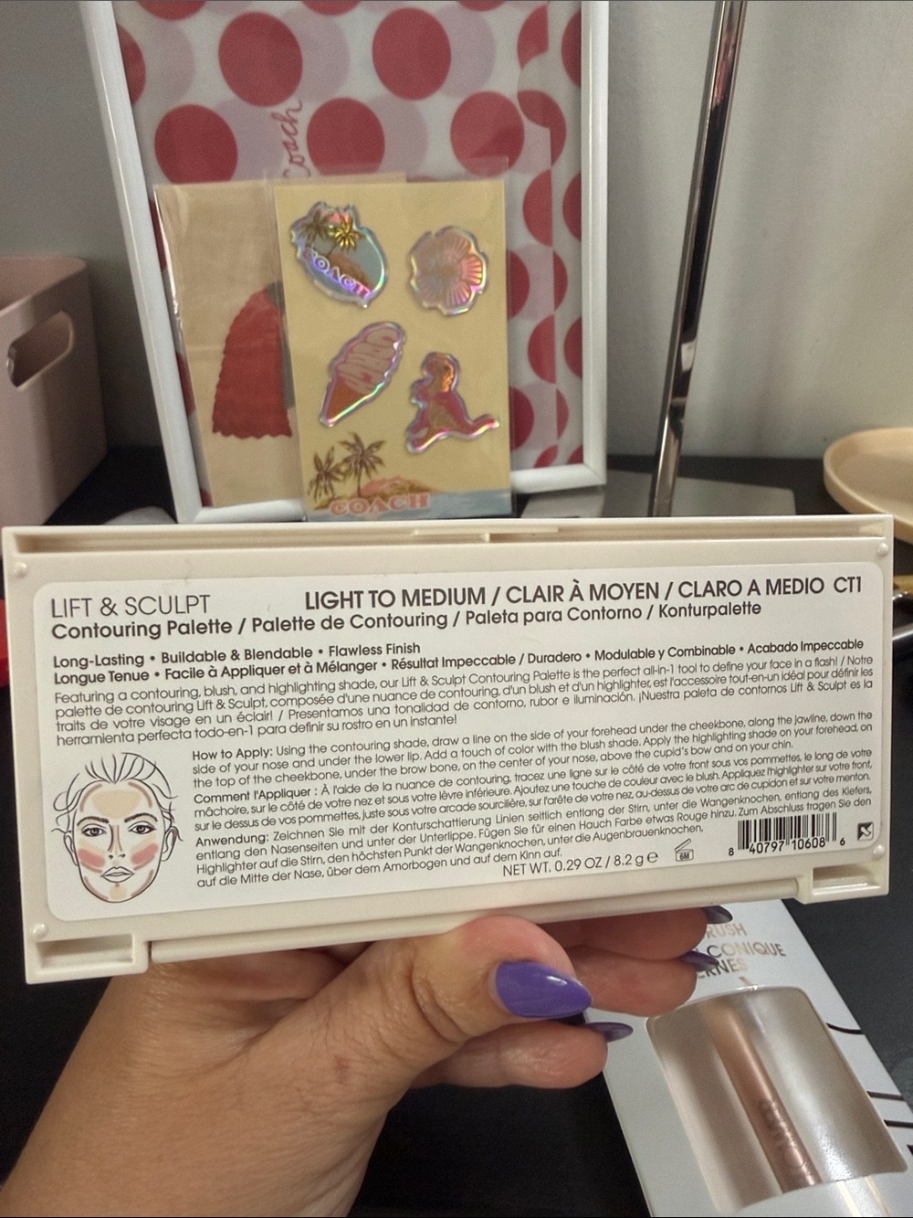 Flower NEW Lift & Sculpt Contouring Palette with Concealer Tapered Brush - Picture 3 of 9